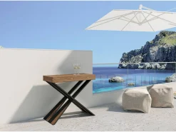 Mesa consola extensível 90x40/190 cm Diago Small Abeto tingido quadro Antracite