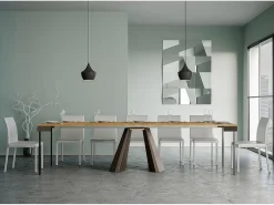 Mesa consola extensível 90x40/300 cm Diamante Evolution Carvalho Natural quadro Urso
