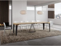 Mesa consola extensível 90x40/300 cm Algo carvalho natural quadro antracite