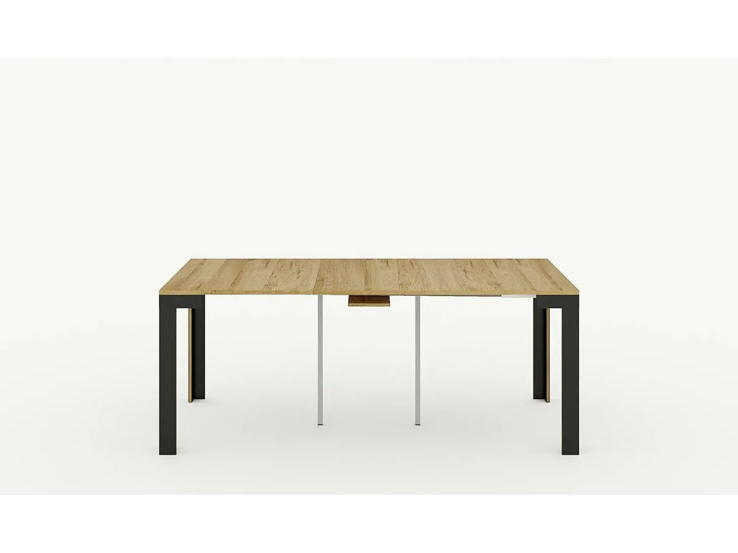 Mesa consola extensível 90x40/300 cm Linea Evolution Cinza Branca quadro Antracite