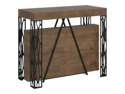 Mesa consola extensível 90x40/196 cm Kerpa Small nogueira quadro antracite