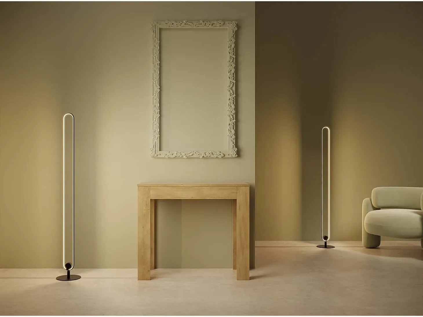 Mesa consola extensível 90x42/198 cm Bora Small carvalho natural