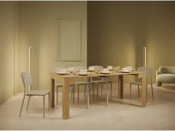 Mesa consola extensível 90x42/198 cm Bora Small carvalho natural