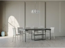 Mesa consola extensível 90x40/196 cm Plano Small Cimento quadro Antracite