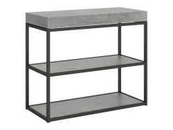 Mesa consola extensível 90x40/196 cm Plano Small Cimento quadro Antracite