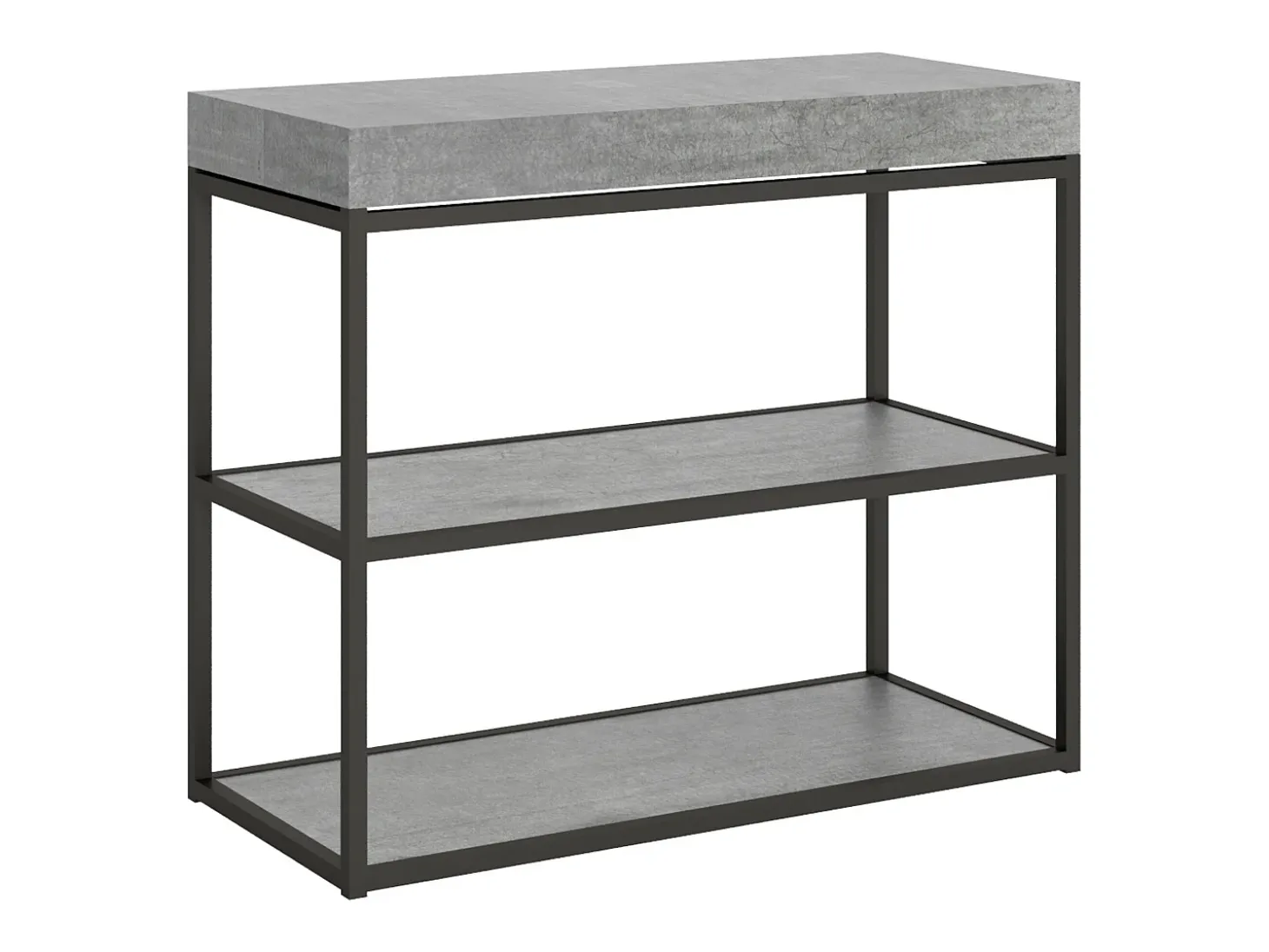 Mesa consola extensível 90x40/196 cm Plano Small Cimento quadro Antracite