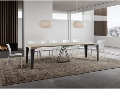 Mesa consola extensível 90x40/300 cm Algo caxemira quadro antracite