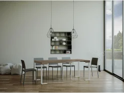 Mesa consola extensível 90x40/300 cm Tecno telaioTortora quadro Branco