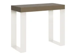 Mesa consola extensível 90x40/300 cm Tecno telaioTortora quadro Branco
