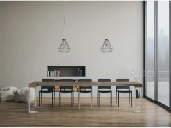 Mesa consola extensível 90x40/300 cm Tecno telaioTortora quadro Branco