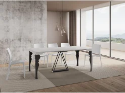 Mesa consola extensível 90x40/300 cm Riza cinza branca quadro antracite