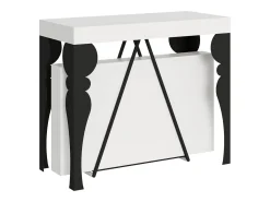 Mesa consola extensível 90x40/300 cm Riza cinza branca quadro antracite