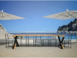 Mesa consola extensível 90x40/290 cm Diago Abeto tingido quadro Antracite