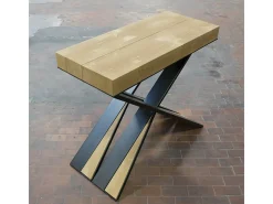 Mesa consola extensível 90x40/290 cm Diago Abeto tingido quadro Antracite