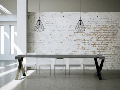 Mesa consola extensível 90x40/300 cm Diago Cimento quadro Antracite
