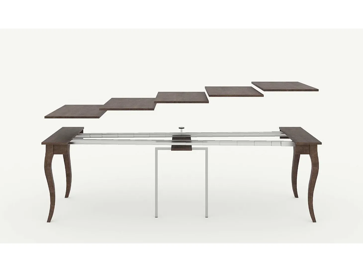 Mesa consola extensível 90x48/204 cm Olanda Small Nogueira