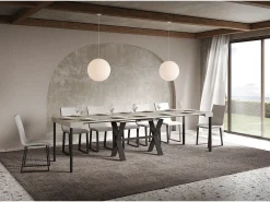 Mesa consola extensível 90x40/300 cm Xenia Cachemira quadro Antracite