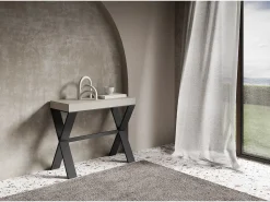Mesa consola extensível 90x40/300 cm Xenia Cachemira quadro Antracite