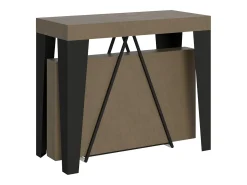 Mesa consola extensível 90x40/300 cm Algo tortora quadro antracite