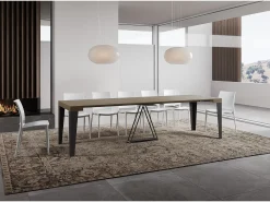 Mesa consola extensível 90x40/300 cm Algo tortora quadro antracite