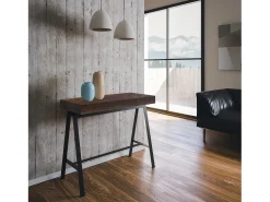 Mesa consola extensível 90x40/300 cm Banco Nogueira quadro Antracite