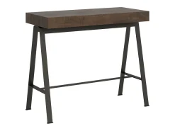 Mesa consola extensível 90x40/300 cm Banco Nogueira quadro Antracite