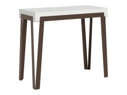 Mesa consola extensível 90x40/196 cm Rio Small Cinza Branca quadro Ferrugem