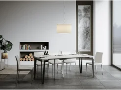 Mesa consola extensível 90x40/196 cm Rio Small Cinza Branca quadro Ferrugem