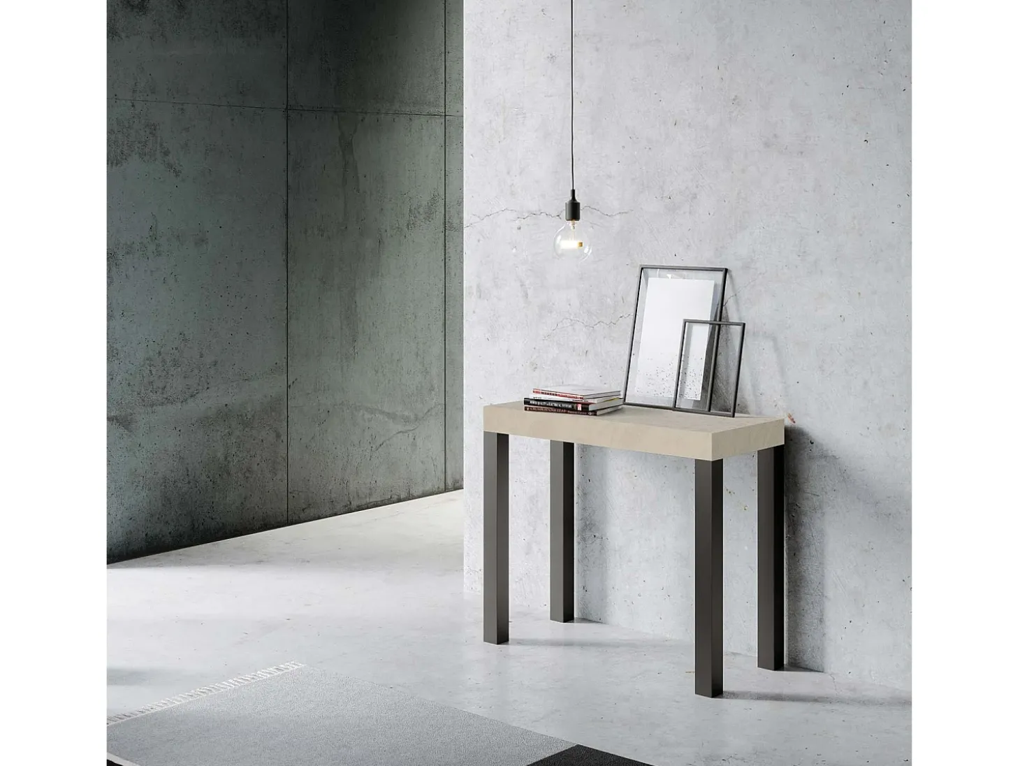 Mesa consola extensível 90x40/196 cm Everyday Small Cachemira quadro Antracite