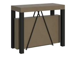 Mesa consola extensível 90x40/300 cm Tiris tortora quadro antracite
