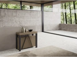 Mesa consola extensível 90x40/300 cm Tiris tortora quadro antracite