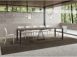Mesa consola extensível 90x40/300 cm Tiris tortora quadro antracite