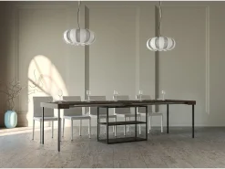 Mesa consola extensível 90x40/300 cm Plano Nogueira quadro Antracite