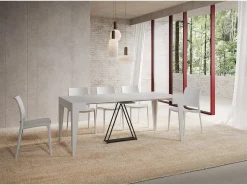 Mesa consola extensível 90x42/198 cm Zima Small cinza branca
