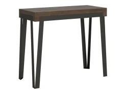 Mesa consola extensível 90x40/300 cm Rio Nogueira quadro Antracite