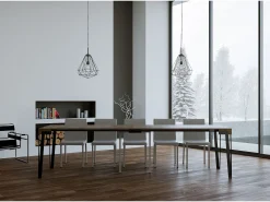 Mesa consola extensível 90x40/300 cm Rio Nogueira quadro Antracite