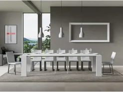 Mesa consola extensível 90x40/300 cm Roxell Cinza Branca