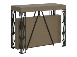 Mesa consola extensível 90x40/300 cm Kerpa tortora quadro antracite