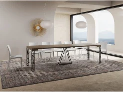 Mesa consola extensível 90x40/300 cm Kerpa tortora quadro antracite