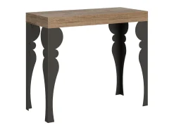 Mesa consola extensível 90x40/196 cm Paxon Small Carvalho Natural quadro Antracite