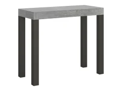 Mesa consola extensível 90x40/196 cm Everyday Small Cimento quadro Antracite