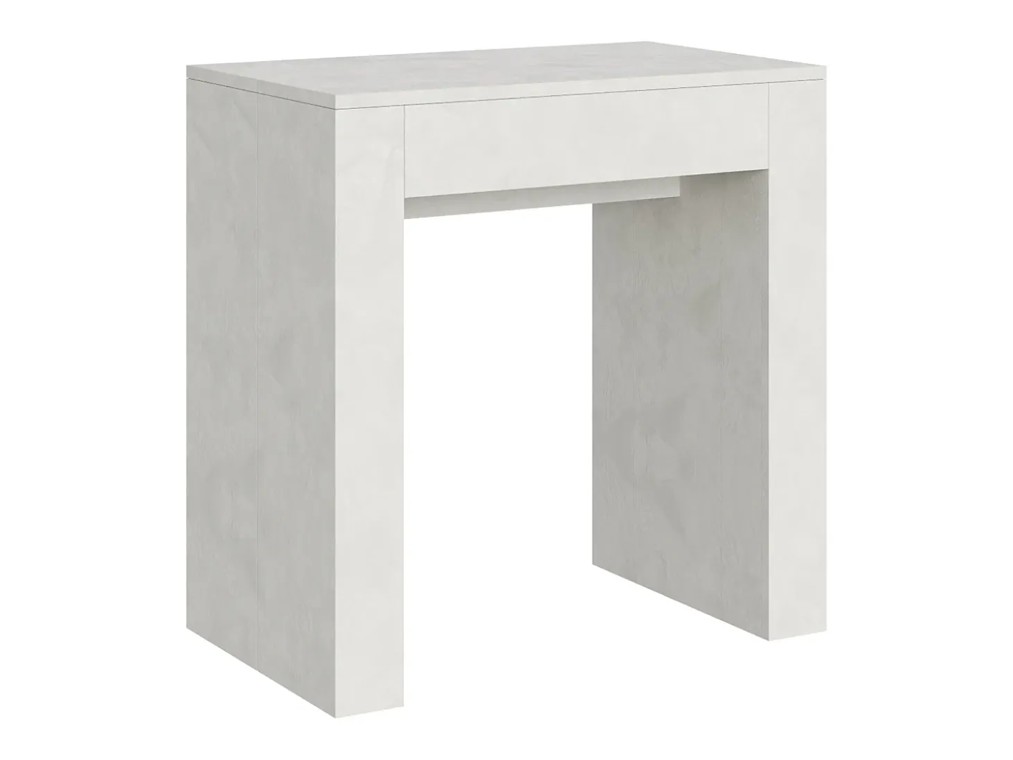 Mesa consola extensível 78x47/299 cm Allin Branco Espatulado extensões internas