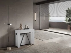 Mesa consola extensível 90x42/198 cm Scicca Small Cinza Branca