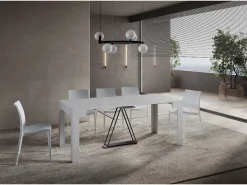 Mesa consola extensível 90x42/198 cm Scicca Small Cinza Branca
