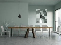 Mesa consola extensível 90x40/300 cm Diamante Premium Nogueira quadro Urso