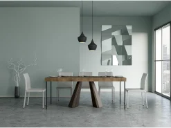 Mesa consola extensível 90x40/300 cm Diamante Premium Nogueira quadro Urso