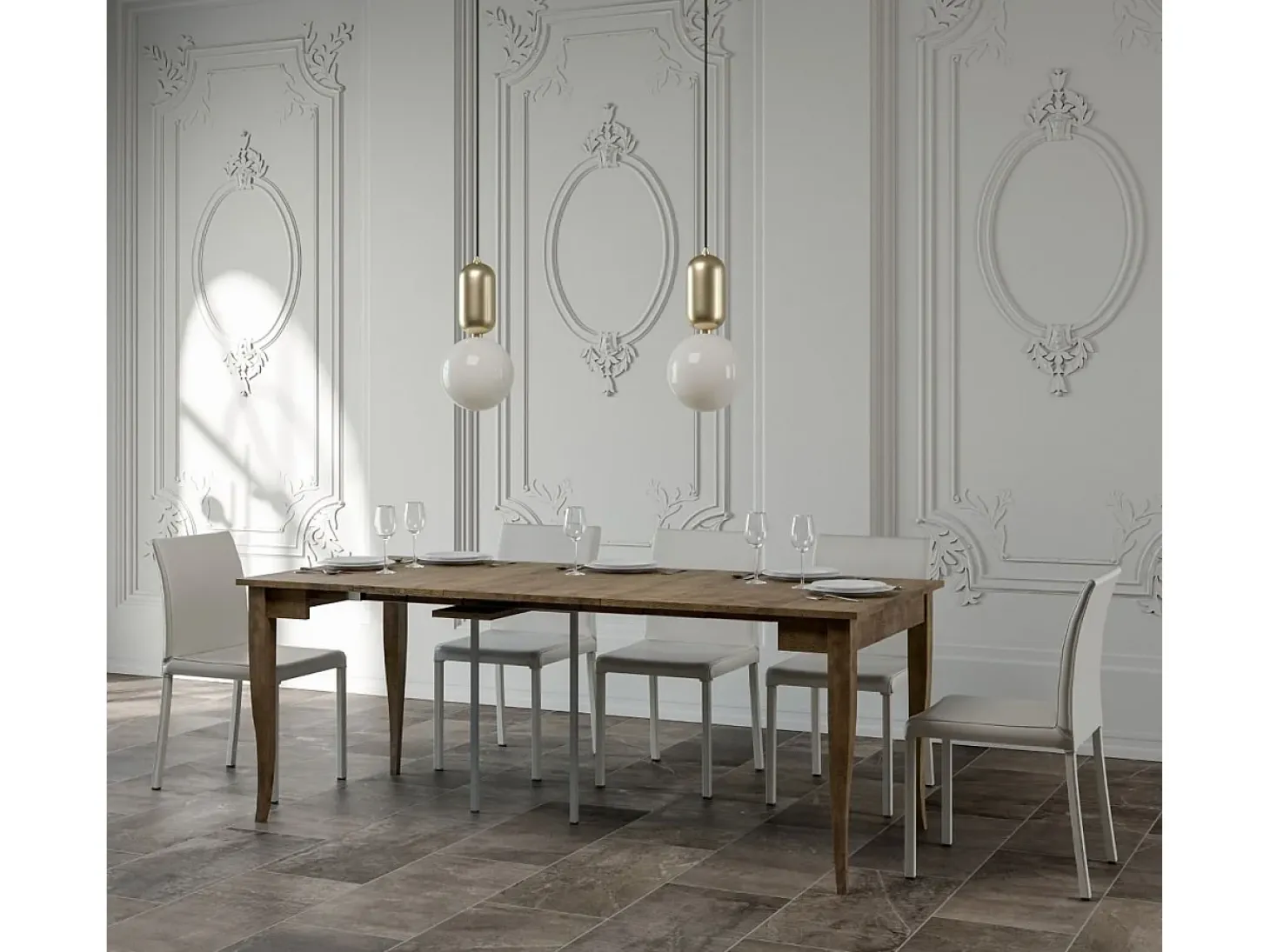 Mesa consola extensível 90x48/308 cm Sciabola Nogueira