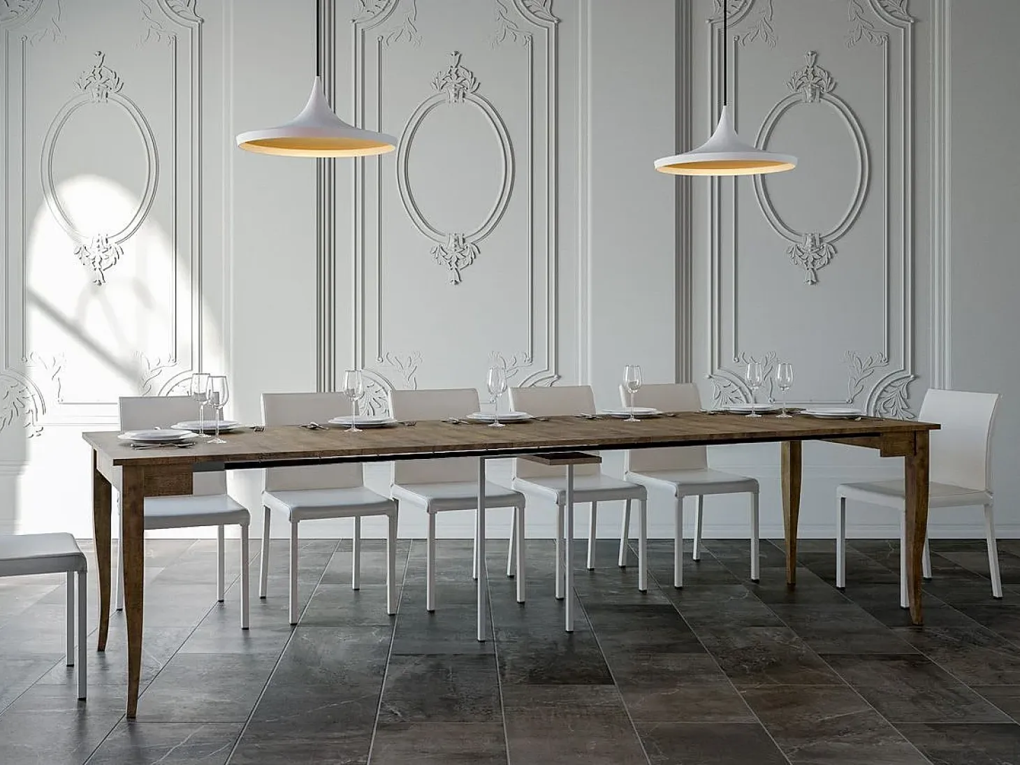 Mesa consola extensível 90x48/308 cm Sciabola Nogueira