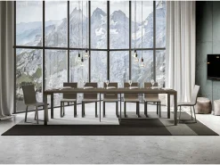 Mesa consola extensível 90x40/300 cm Everyday Tortora quadro Antracite