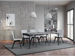 Mesa consola extensível 90x40/196 cm Banco Evolution Small Cimento quadro Antracite